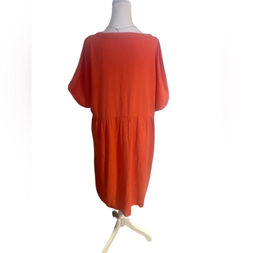 Briggs Orange Midi Dress Size XL – Cottagecore Fall Style with Pockets